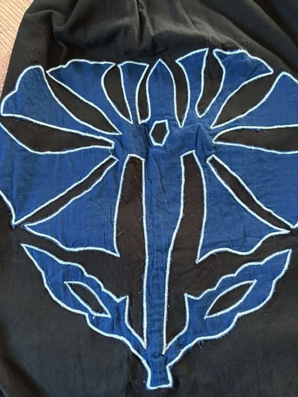 NWT Ciebon Tiana black blue embroidered midi dress sz large - Picture 11 of 12